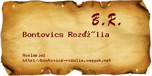 Bontovics Rozália névjegykártya